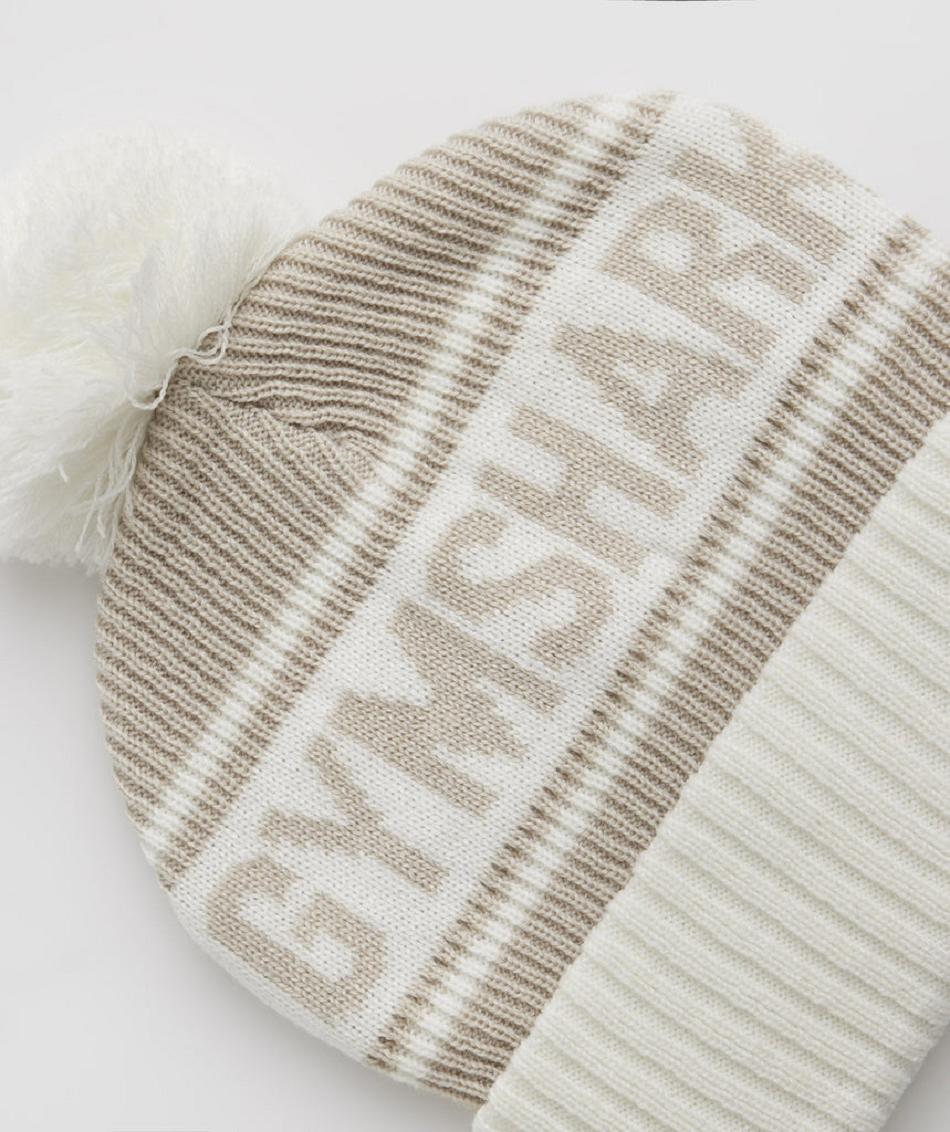 Gymshark Pom Beanie Ženske Šeširi Sive Bijele | HR 4204DFM